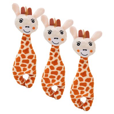Aumüller Katzenspielkissen Giraffe Gina, 3er Set - Spielzeug für Katzen mit Baldri