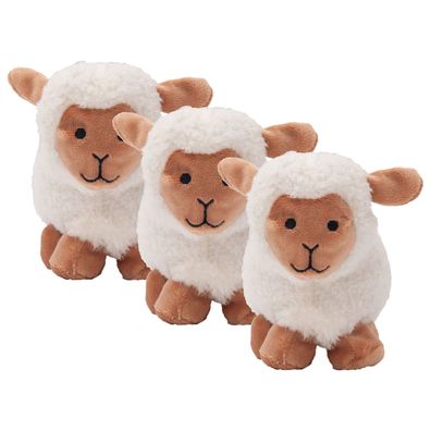 Aumüller Katzenspielzeug Schäfchen Sally, 3er Set - Plüschtier zum Schmusen mit
