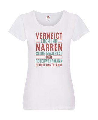 Verneigt euch: Feuerwehrmann | Feuerwehr v2 Damen Shirt Weiß
