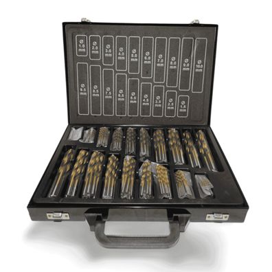HSS Spiralbohrer-Set 170-teilig - Titan-beschichtet, 1 bis 10 mm