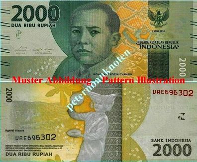 Indonesien / Indonesia 2000 Rupiah 2016 Unc. P. 155 654#