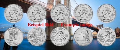 USA Quarter DOLLAR KMS. 2008 D 5 Münzen Unc 6595#