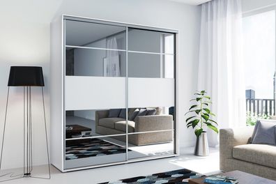 FurMeb24 Schiebetürenschrank A6 175×215/245×62 cm - mit Spiegel