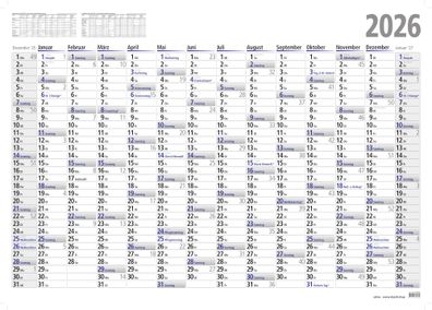 2026 ADINA Plakatkalender Wandkalender A2 60x42cm Lieferung: gefaltet
