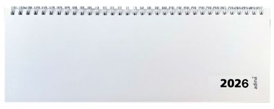 2026 ADINA Tischquerkalender 1W2S weiss Tischkalender 30x10cm