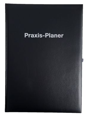 2026 ADINA Praxis-Planer A4 1 Tag auf 1 Seite schwarz mit Silberprägung