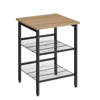 Best For Home Nachttisch Beistelltisch mit Stauraum Schublade Moderner Stahl Tisch