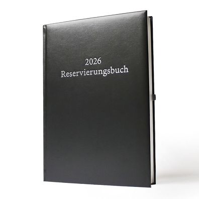 2026 ADINA Reservierungsbuch A4 schwarz 1 Tag auf 1 Seite Balacron Einband