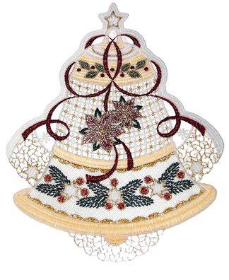 Fensterbild Weihnachten Plauener Spitze Weihnachtsdekoration Fenster Glocke 28cm