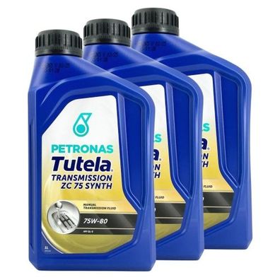 Petronas Tutela Transmission ZC 75 Synth 75W-80 API GL-5 3x1 Liter