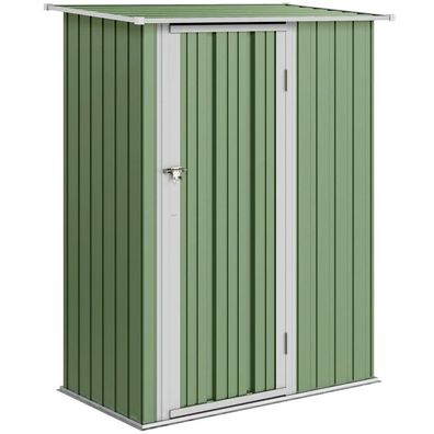 Gerätehaus Gartenhaus Geräteschuppen mit Tür Outdoor Stahl Grün 142 x 84 x 189 cm
