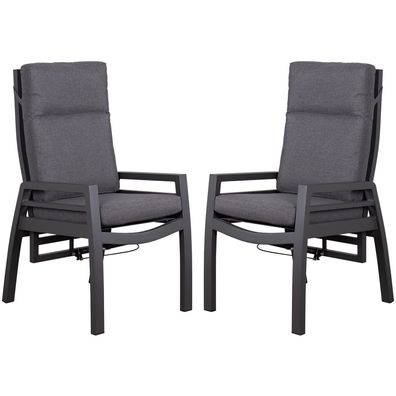 2er Set deVries Relaxsessel Montana Dining - Aluminium / Textilene