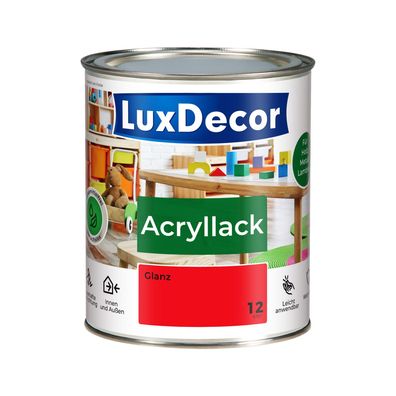 Acryllack 750ml Glanz Holzlack (12) Rote Perlen Spielzeug Metall Möbel Glanzänd