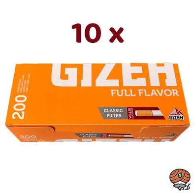 2000 x Gizeh Full Flavor Filterhülsen = 10 Pack à 200 Stück