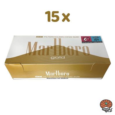 3000 Marlboro Gold Filterhülsen = 15 Pack à 200 Stück