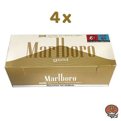 1000 Marlboro Gold Extra Filterhülsen = 4 Pack à 250 Stück