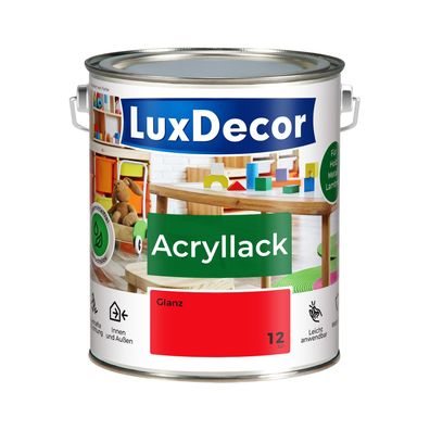 Acryllack 2,2L Glanz Holzlack (12) Rote Perlen Spielzeug Metall Möbel Glanzänd