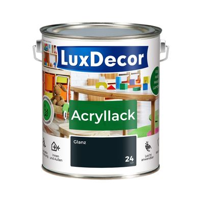 Acryllack 2,2L Glanz Holzlack (24) Gehärteter Stahl Spielzeug Metall Möbel Glanzänd