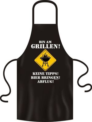 Grillschürze, Kochschürze, Küchenschürze, Bin am Grillen, Rahmenlos® 2911