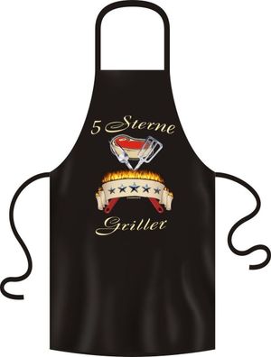 Grillschürze, Kochschürze, Küchenschürze, 5 Sterne Griller, Rahmenlos® 2912