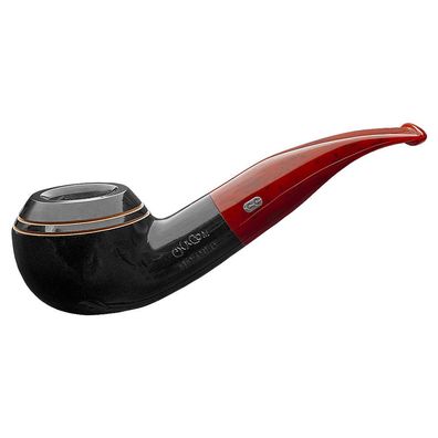 Chacom Pfeife Diablo 996, schwarz - rot, Hochglanz, glatt, 9mm Filter