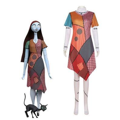 Cosplay The Nightmare Before Christmas Sally Kleid Jumpsuit Halloween Party Suit