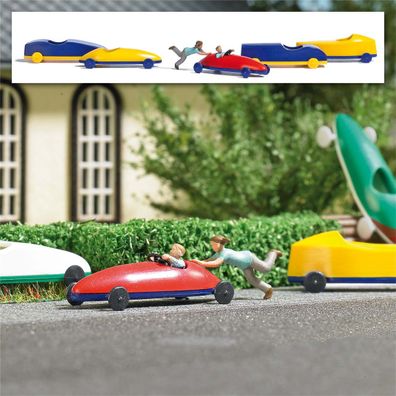 Busch H0 7944 Action Set: Seifenkistenfahrt -NEU