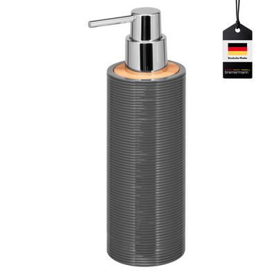 bremermann Seifenspender SEGNO aus Bambus und Kunststoff | Füllmenge ca. 340 ml, grau