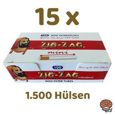 15x Zig-Zag Mini Filterhülsen / Zigarettenhülsen / Hülsen = 1500 Stück
