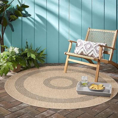 Outdoor Teppich Rund Comilla Schwarz