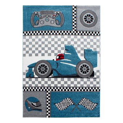 Kinder Teppich KIDS Blau