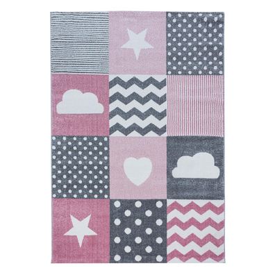 Kinder Teppich KIDS Pink
