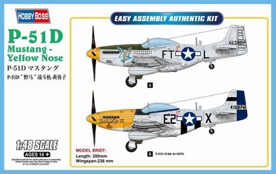 Hobby Boss 1:48 85808 P-51D Mustang-Yellow Nose