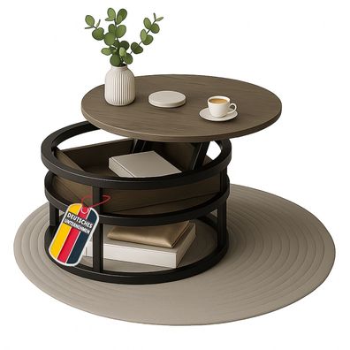 Beistelltisch Swing Metall & Holz verstellbare Tischplatte & Aufbewahrungsfach