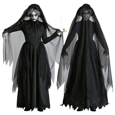 Zombie Geister Lang Brautkleid Kostum Karneval Cosplay fur Erwachsene Frauen