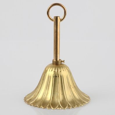 Lampen Baldachin – Metall Messing roh, Ø 100 mm × H 57 mm, mit Leuchtenaufhängung