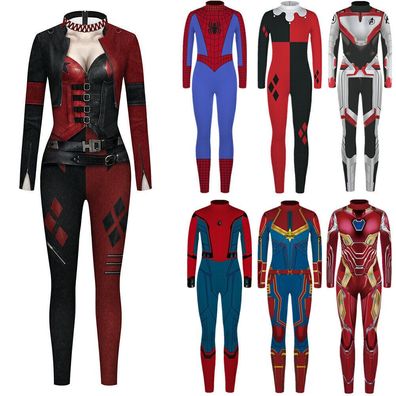 Superheld Jumpsuit Zentai Body Karneval Party Cosplay Kostum fur Damen Herren