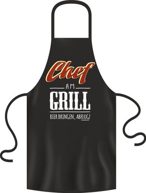 Grillschürze, Kochschürze, Küchenschürze, Chef am Grill, Rahmenlos® 2982