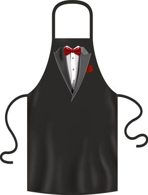 Grillschürze, Kochschürze, Küchenschürze, Frack mit Schleife, Rahmenlos® 2988