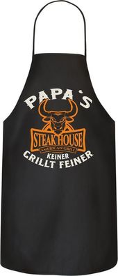 Grillschürze, Kochschürze, Küchenschürze, Papas Steakhouse, Rahmenlos® 2996