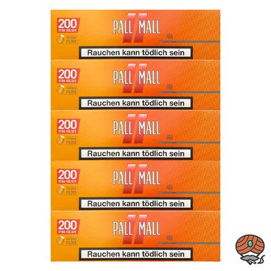5 Pack Pall Mall Allround Xtra / Extra Filterhülsen à 200 Stück