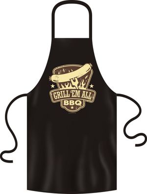 Grillschürze, Kochschürze, Küchenschürze, BBQ Grill `EM All, Rahmenlos® 2953
