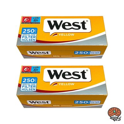 500 West Yellow Extra Filterhülsen = 2 Packs à 250 Stück (ehem. Silver Extra)