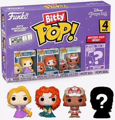 Funko Bitty PoP! Rapunzel - Merida - Moana - Mystery - 4 er Pack - 0303
