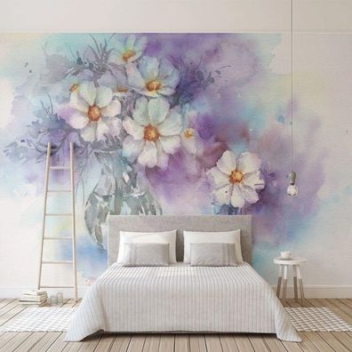 Vlies Fototapete Wandtapete Wandbilder Handgemalte Aquarell Glasflasche 2851