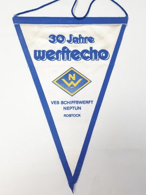 DDR Wimpel 30 Jahre Werftecho VEB Schiffswerft Neptun Rostock