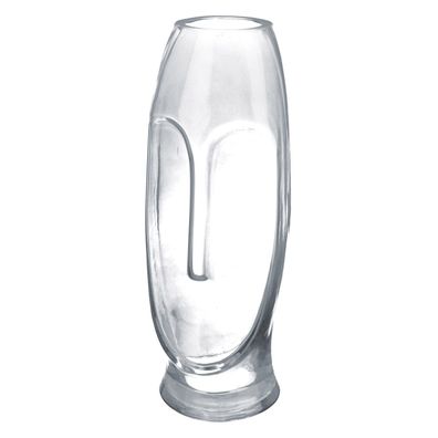 Gilde Gesichtsvase, "Moai", Gesichtsmotiv, Glas, grau, VE 1, H. 30 cm, D. 11 cm
