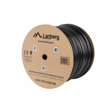 Lanberg Verlegekabel Outdoor Cat. 6 FTP 305m schwarz, Kupfer