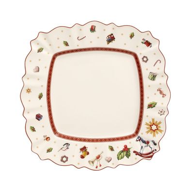 Villeroy & Boch Vorteilset 6 Stück Toy's Delight Speiseteller eckig rot, eiß 14858