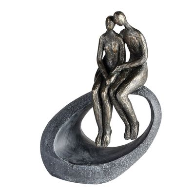 Casablanca Skulptur, "Moment", Paarmotiv, Poly, bronzefarben, grau, , L. 9 cm, B